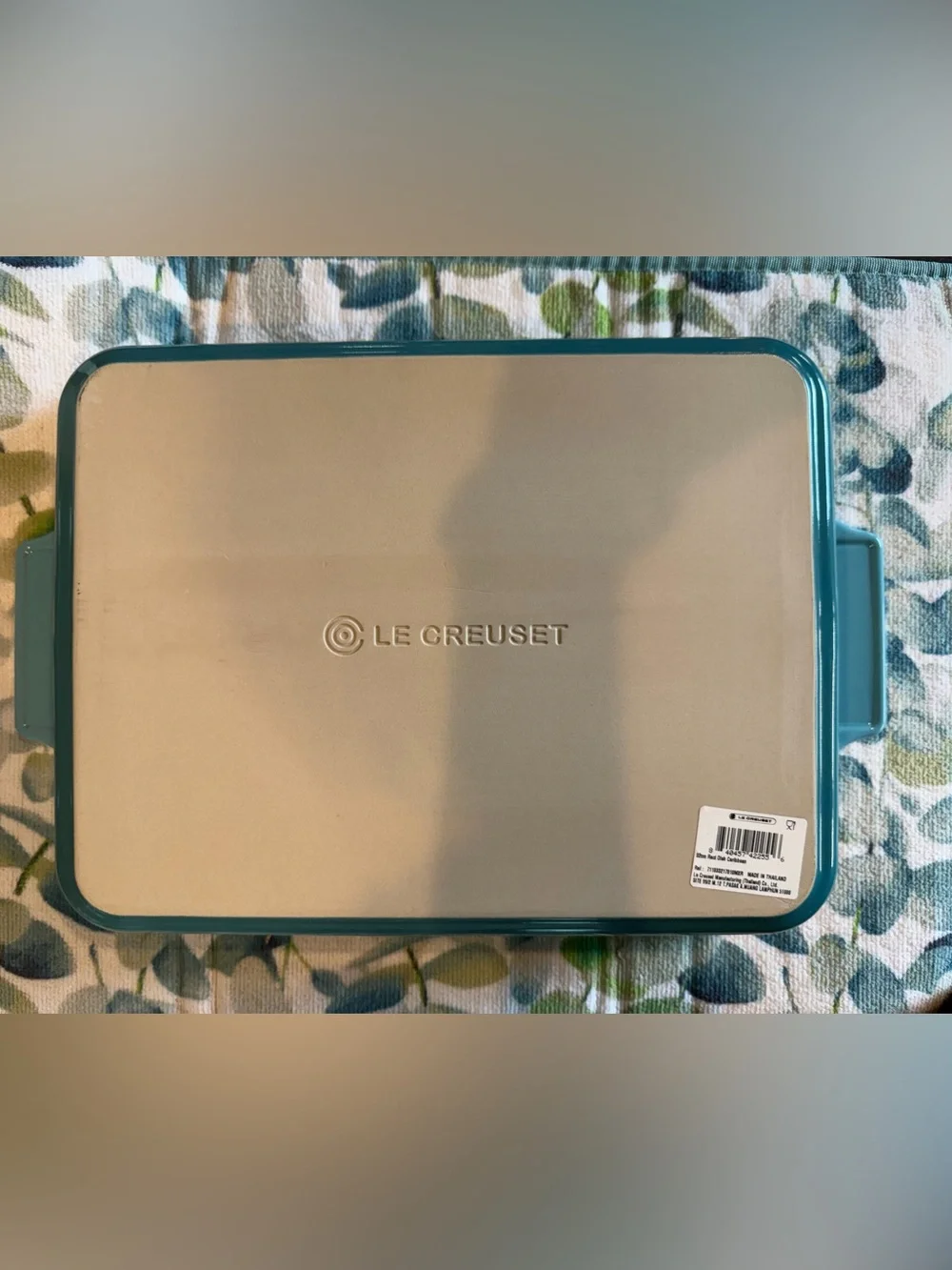 NEW Le Creuset Caribbean Blue Teal Rectangular Stoneware Baking Dish RETIRED